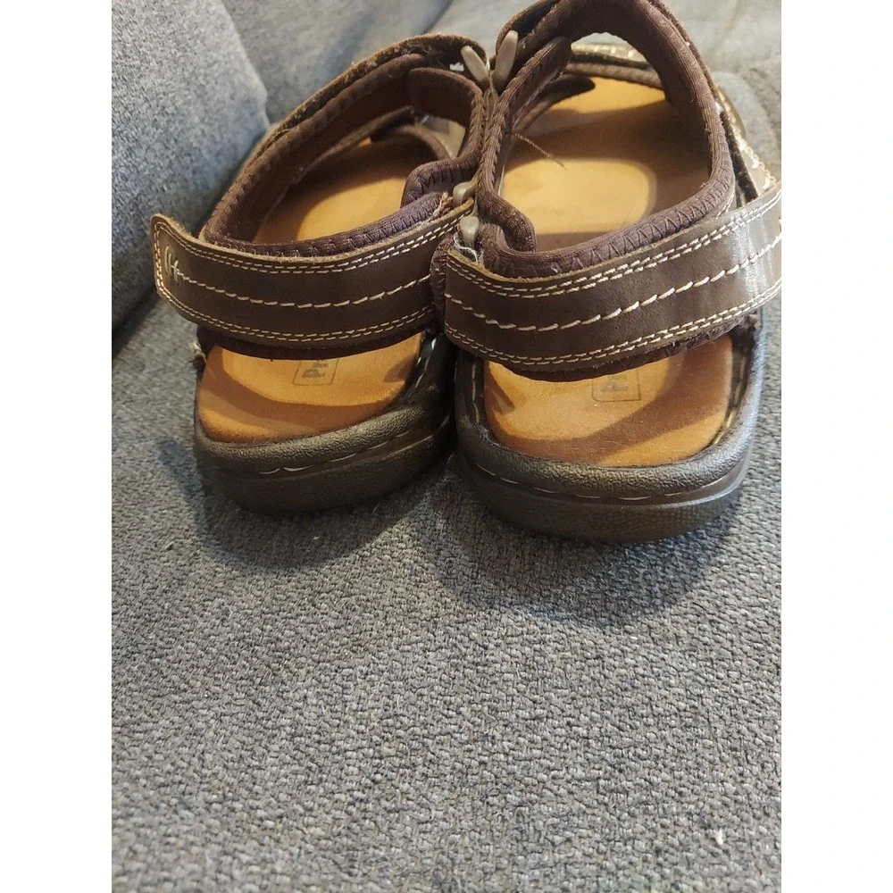 Propet Jordy Men's Sandal,‎ Coffee Bean, Size 12 M(D) Leather Upper Summer Shoes